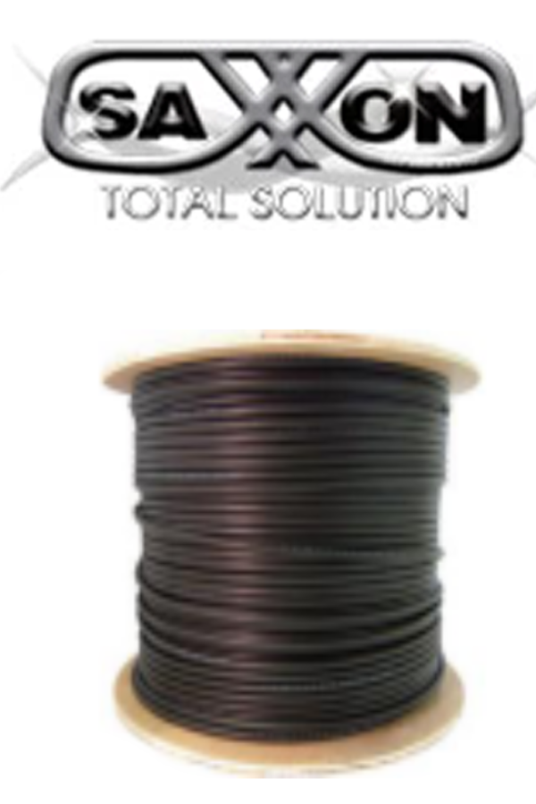 SAXXON OUTPCAT6CCAEXT- Cable UTP CCA de 305m, categoría 6 para exteriores, con doble forro y color negro.
